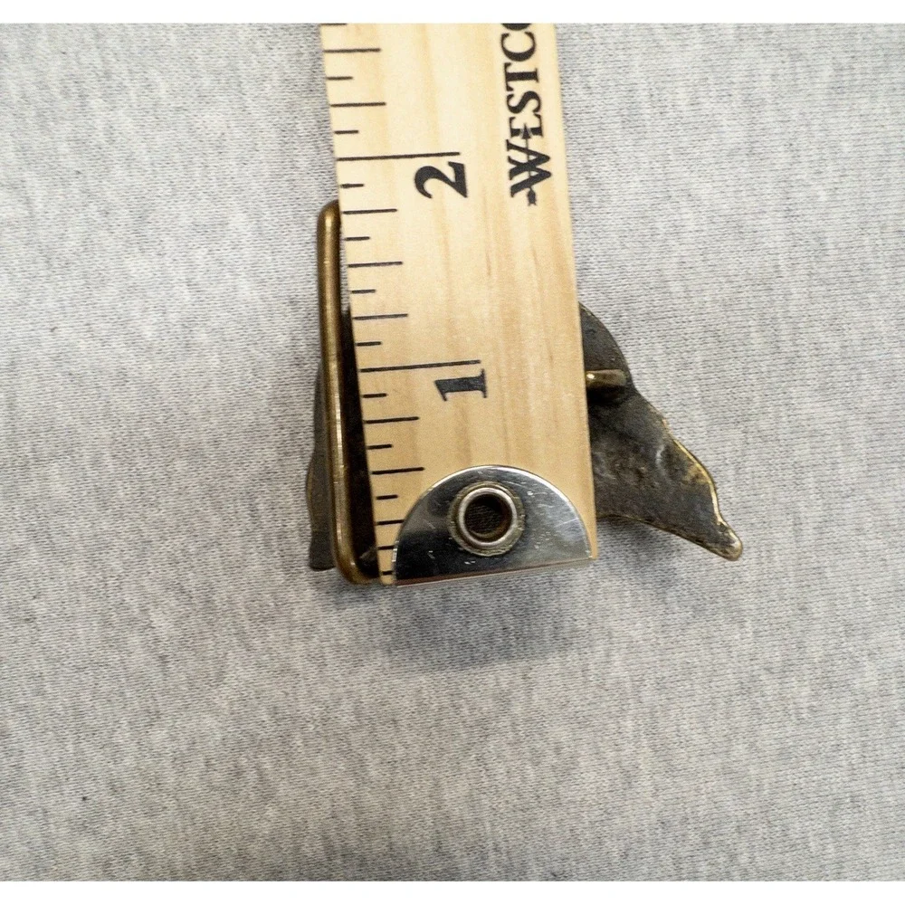 Vintage Scott Nelles Solid Brass Dolphins‎ Belt Buckle 1970's